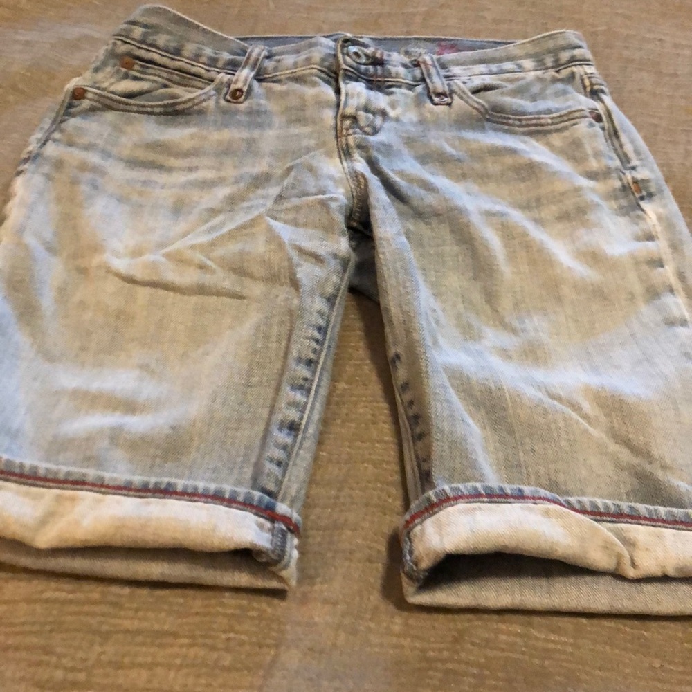 Light colored denim shorts